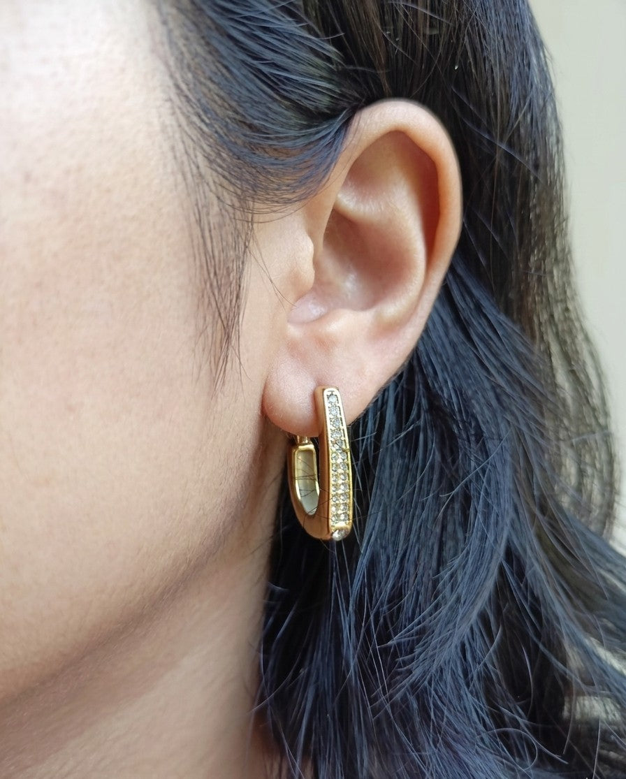 Rectangle Stone Hoops
