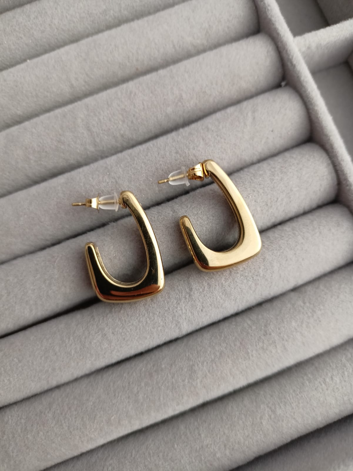 Rectangle Stone Hoops