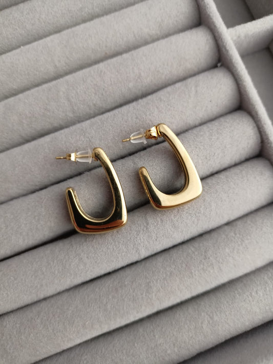 Rectangle Stone Hoops
