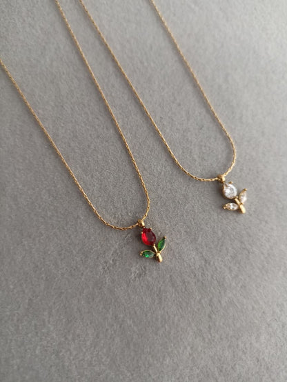 Crystal Bloom Necklace(white)