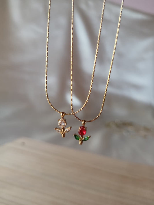 Crystal Bloom Necklace(white)