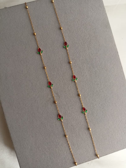 Red Tulip Anklets
