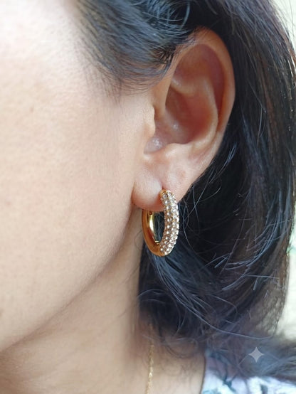 Stone Hoop Earrings