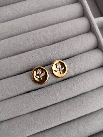 Tulip Engraved Earrings