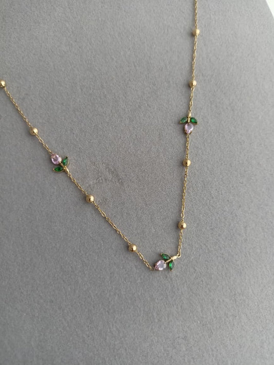 Pink Trio Tulip Necklace