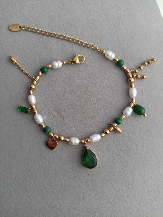 Victorian Emerald Charm Bracelet
