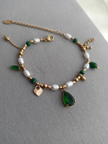Victorian Emerald Charm Bracelet
