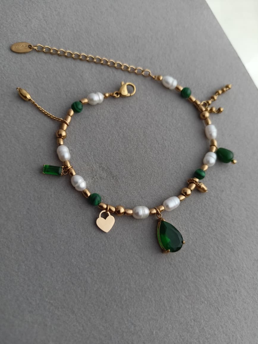 Victorian Emerald Charm Bracelet