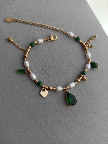 Victorian Emerald Charm Bracelet