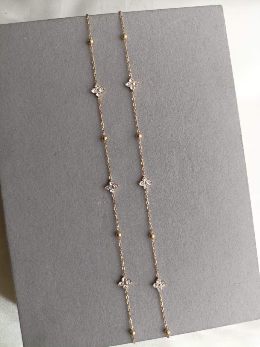 Floral Stone Anklets