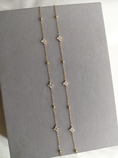 Floral Stone Anklets