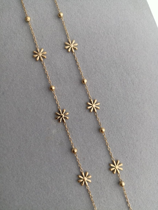 Daisy Bead Anklets