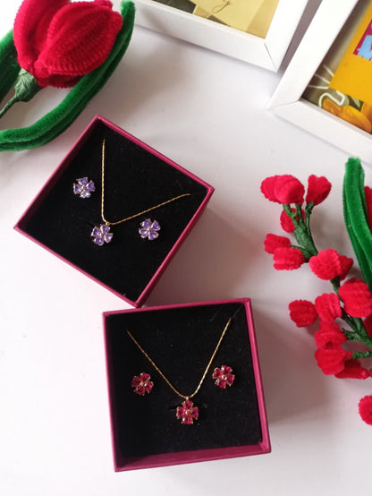 Ruby Red Necklace Set