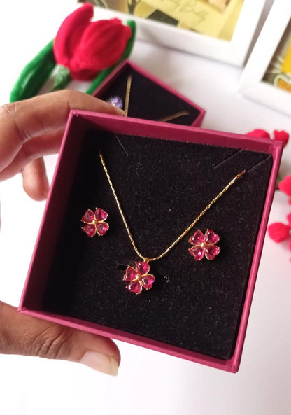 Ruby Red Necklace Set